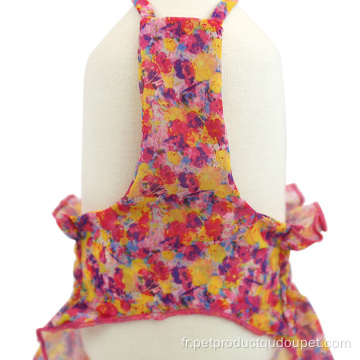 2021 Élégante robe de mode en tissu de lin imprimé multicolore
